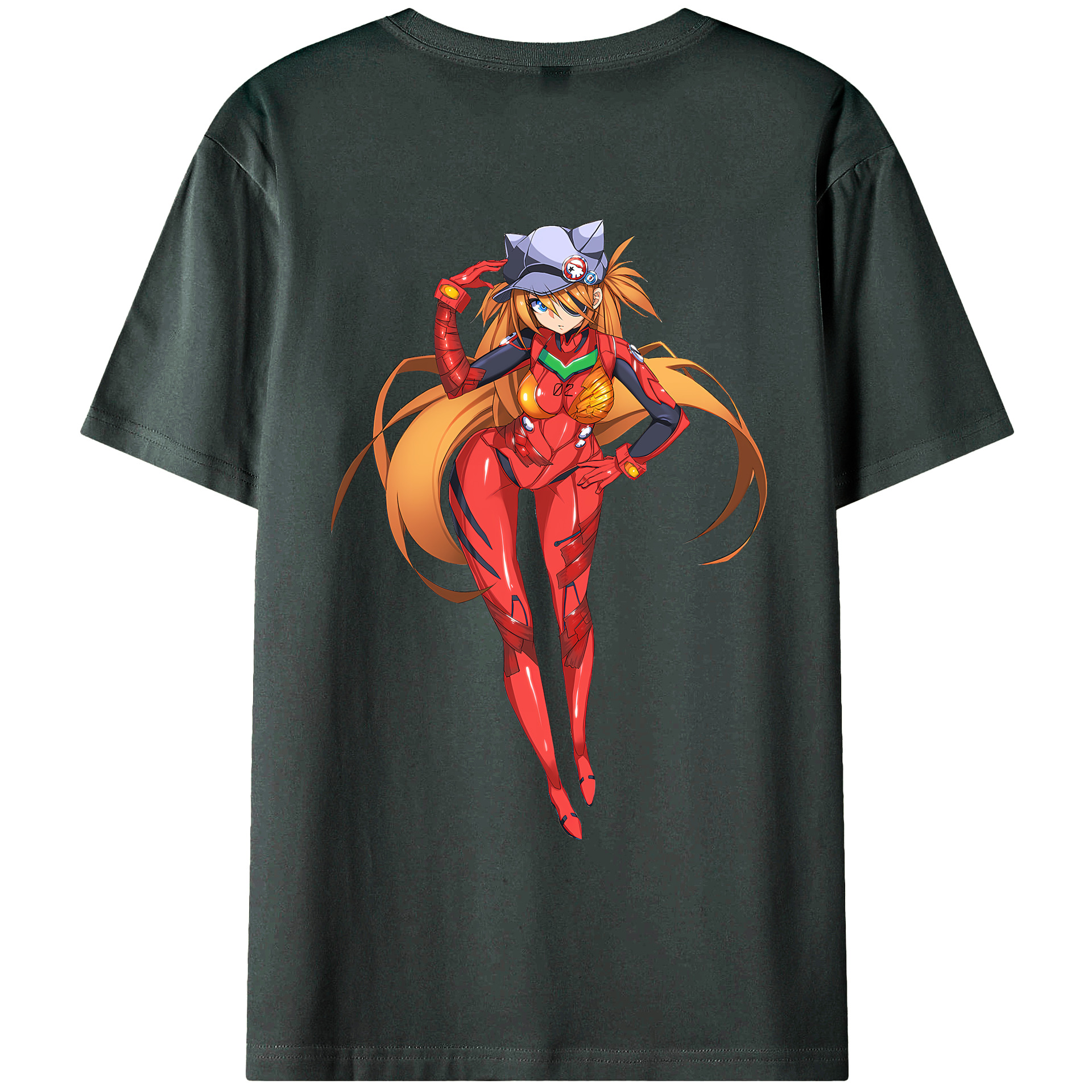 （画像用） EVA 新世紀エヴァンゲリオン 綿100％ メンズ半袖Tシャツ（バックプリント） 通気性
